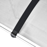 Pensilina Tettoia 122x89x24 cm in Policarbonato PP e Alluminio Nera e Trasparente