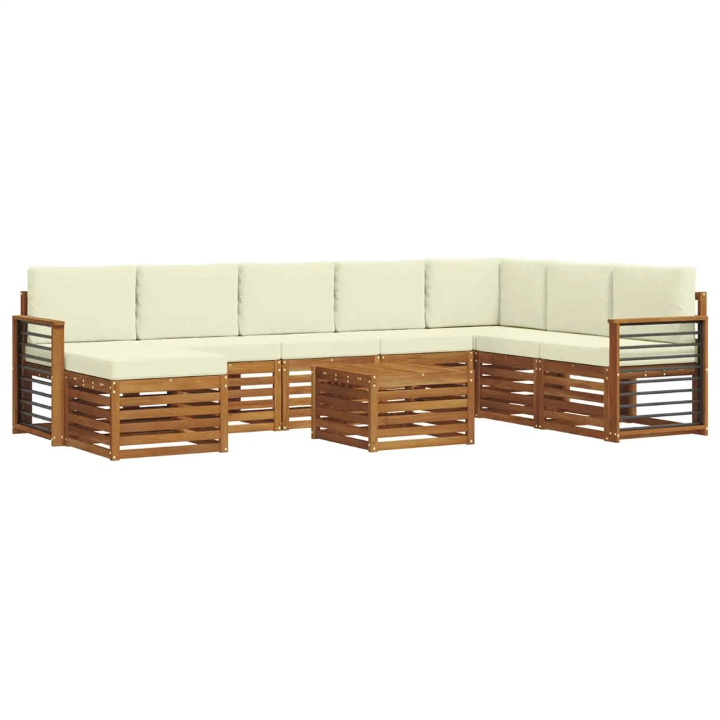 Set divano sezionale con cuscino 9 pcs Naturale e Crema 3375340