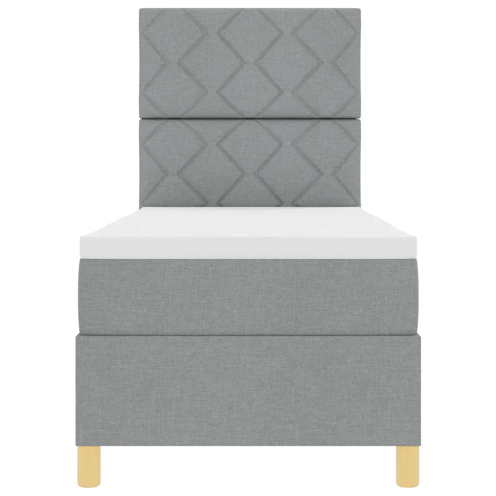 Letto a Sorgente LED Grigio chiaro 80 x 200 cm Tessuto 3343131