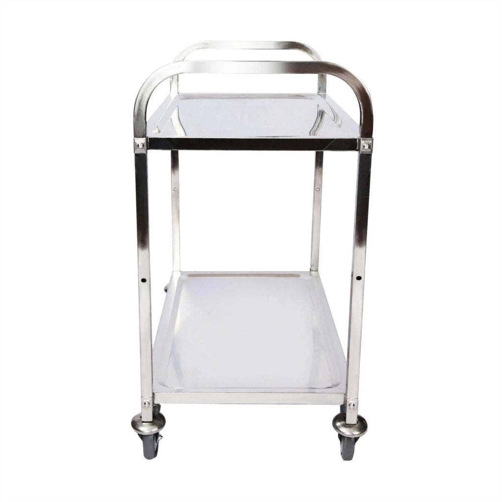 Carrello di servizio in acciaio raffinato con 2 ripiani fino a 150 kg carrello da cucina mobile acciaio inox 16_0002575
