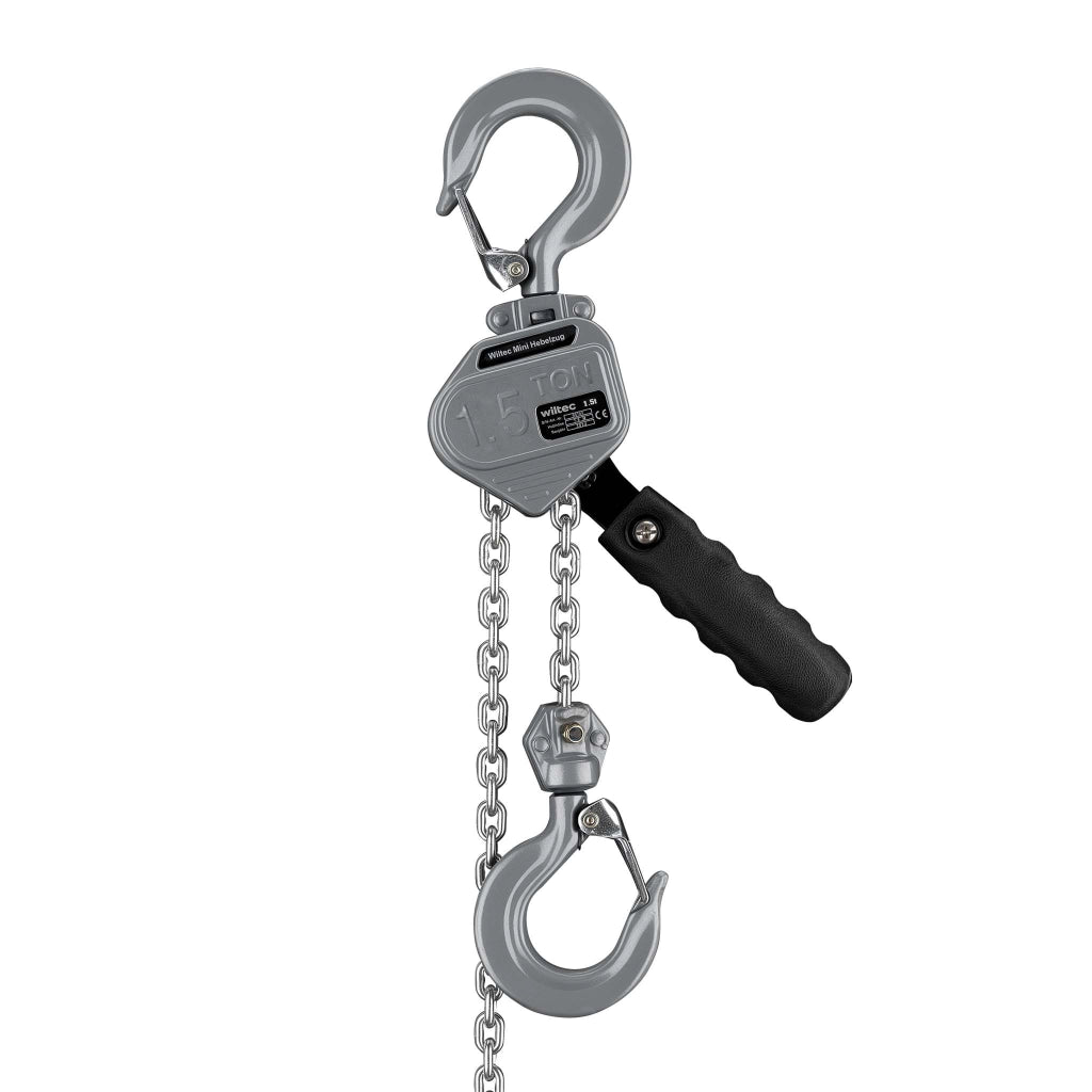 Mini paranco a catena manuale VM1.5 fino a 1.5 t, altezza di sollevamento di 1,5 m, in alluminio, per il sollevamento di carichi pesanti