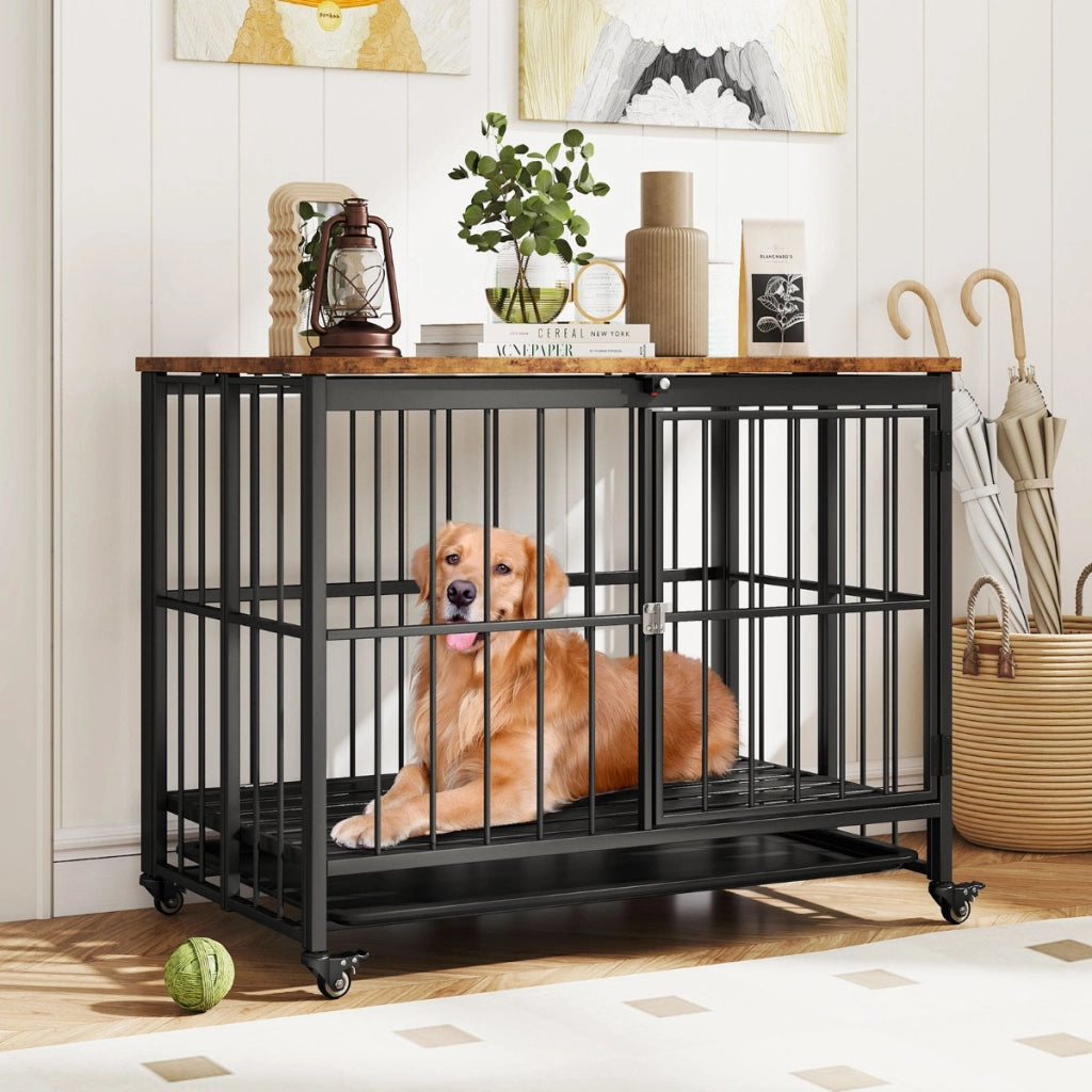 Cuccia pieghevole per cani con vassoio rimovibile per razze piccole, Cuccia per animali da interno tavolino decorativo-Casette e lettini