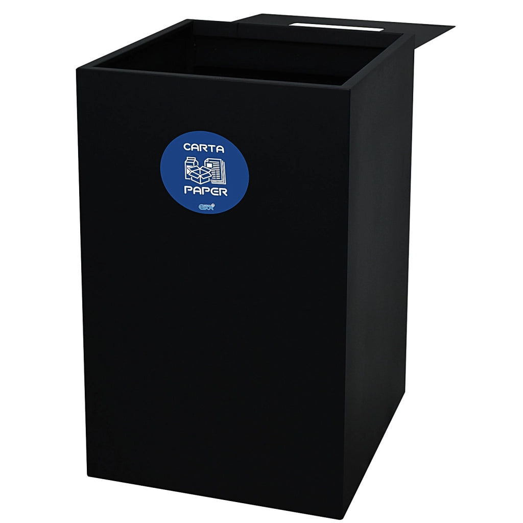 Contenitore per Raccolta Differenziata Capacità 100 L con Etichette 45x50x80 cm in Acciaio Verniciato Antracite