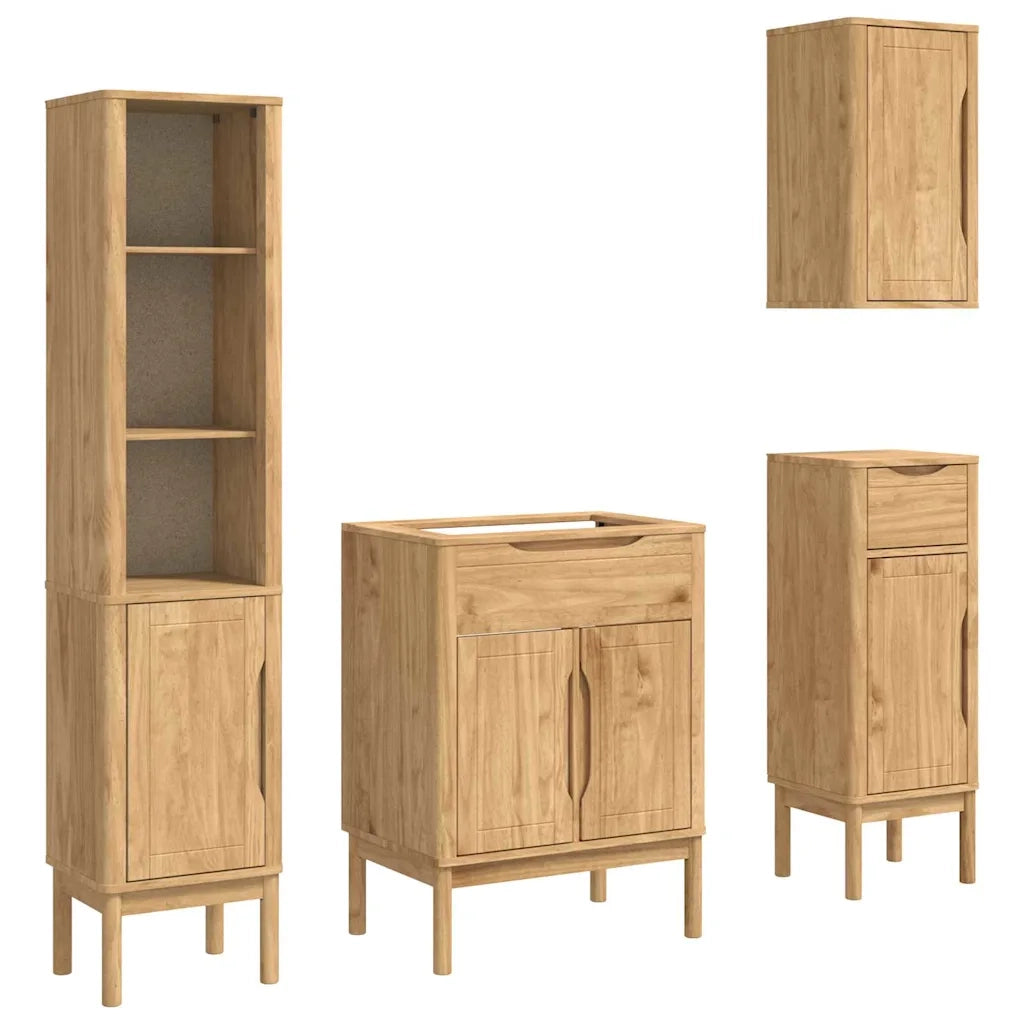 Set di mobili per il bagno con porta FLORO 4 pcs Marrone cerato