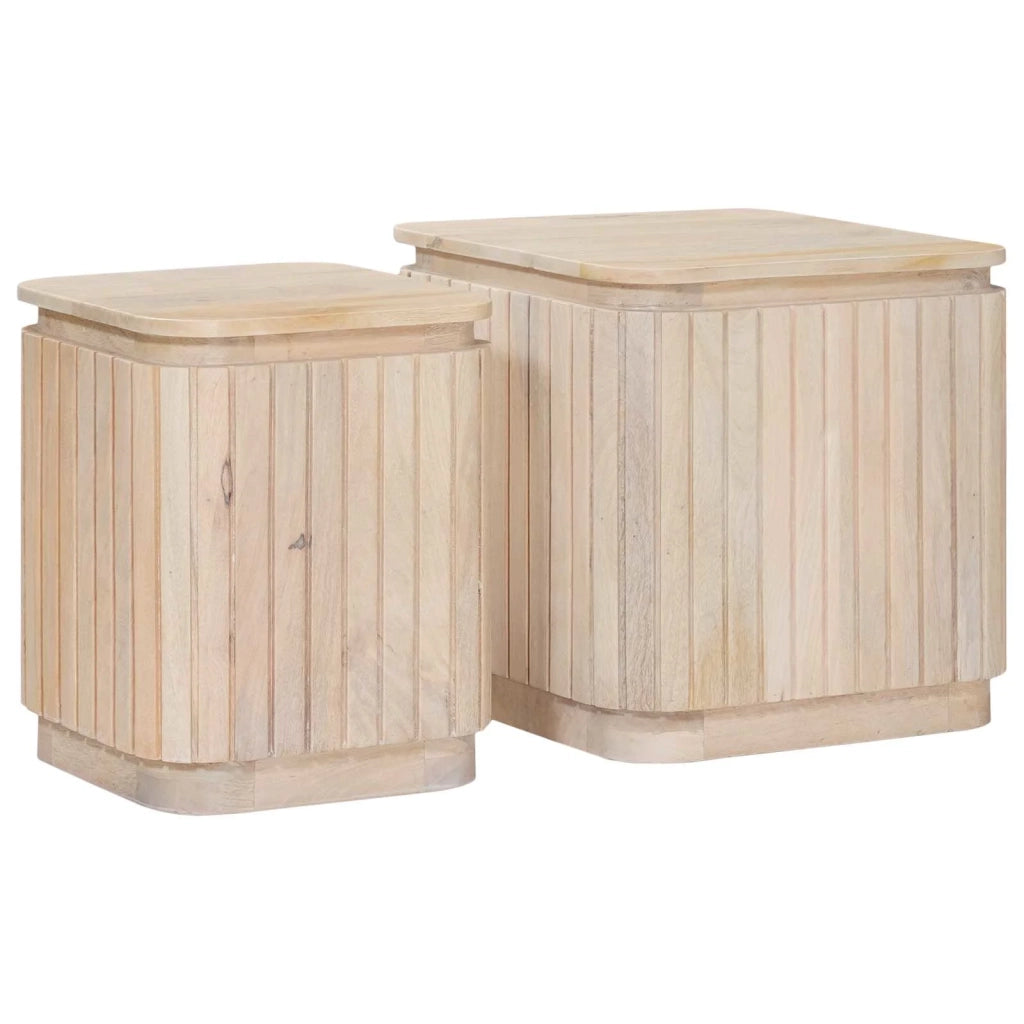 Set di Tavolini Fatti a Mano 2 pcs Bianco 45 x 45 x 45 cm 42020115