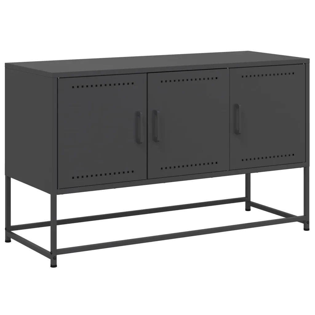 Mobile TV-Credenza per TV-Console TV Nero 100,5x39x60,5 cm in Acciaio 504618