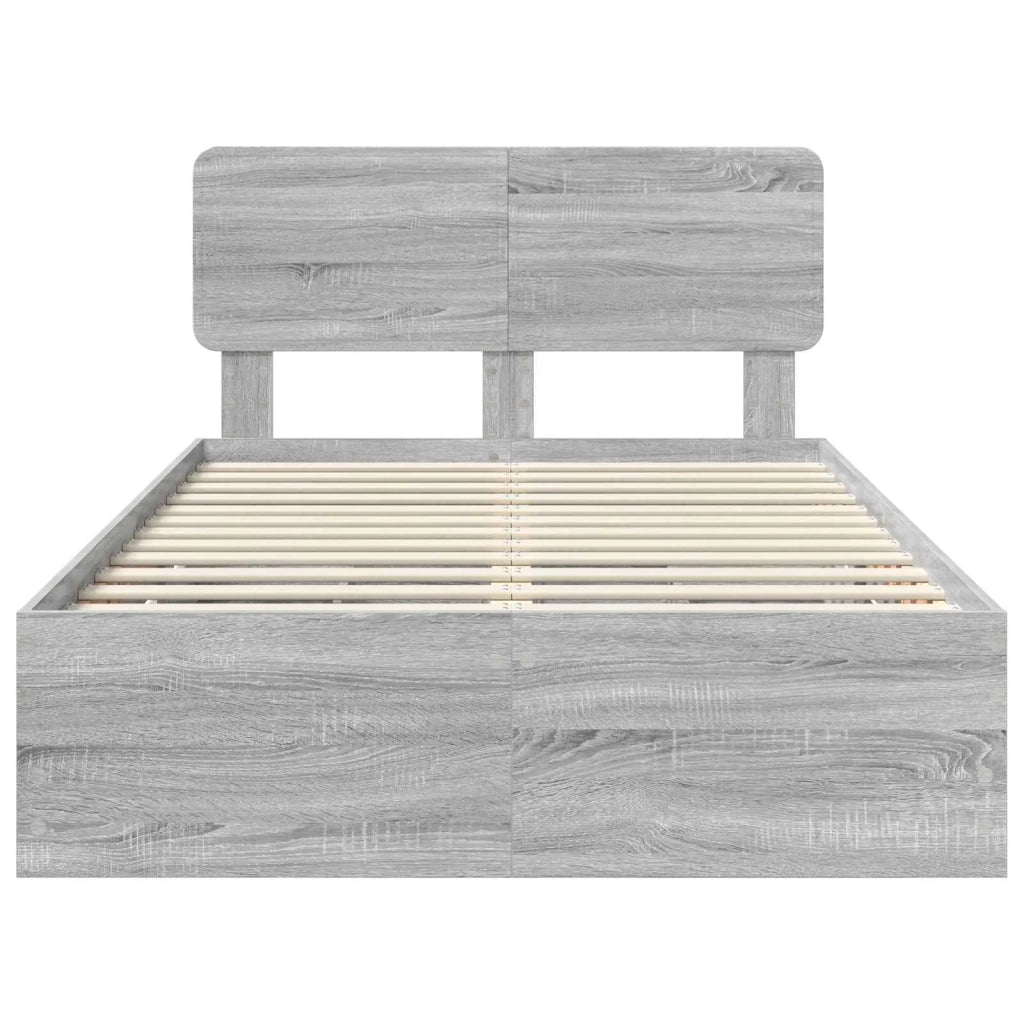 Struttura del letto con cassetto Sonoma grigia 120 x 190 cm