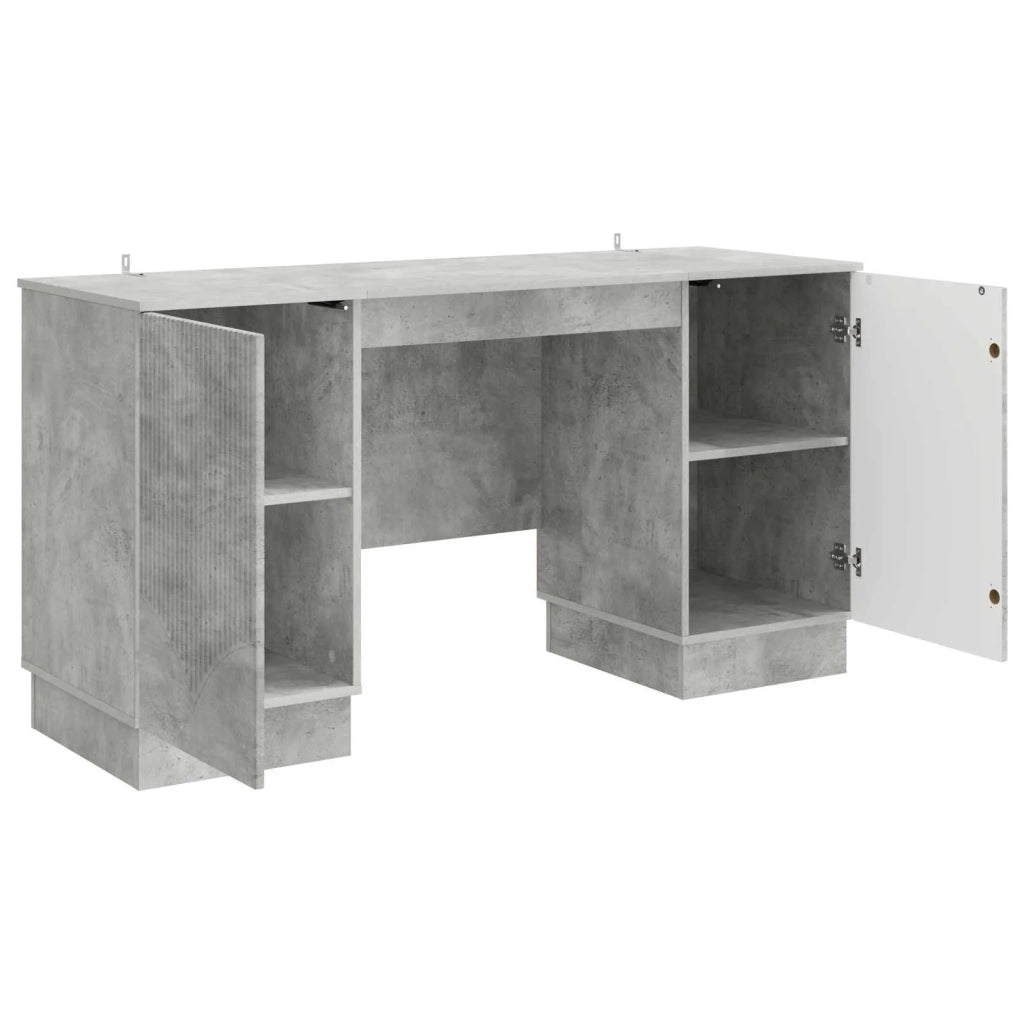 Scrivania con lo scaffale Grigio Cemento 142,5 x 50 x 75 cm