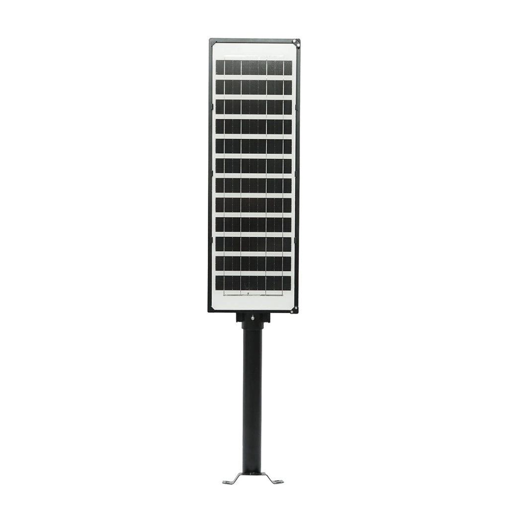 Lampada solare LED illuminazione stradale 200W 6500K con pannello solare 12W, batteria 12000mAh, telecomando, montaggio su palo IP65