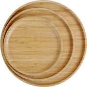 Bordini in bambù 100%, piatti rotondi in legno di bambù, piastre di bambù, decorazione di bambù, piatti piatti, servizio di bambù, set di servizio, insieme di piatti in legno, piatti riciclabili, set a tre pezzi (1 x 20 cm, 1 x 25 cm, 1 x)