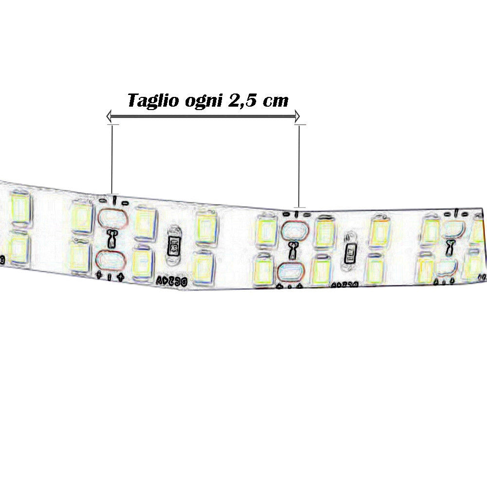 Trade Shop - Striscia Strip Led 2835 24v 5 Metri 80 Watt Luce Fredda Calda Naturale 24v-240-5 - -bianco Naturale      -