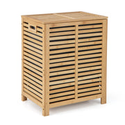 Cesto portabiancheria 80 litri 50 x 35 x 62 cm con sacco interno removibile e coperchio in bambù naturale 20_0012968