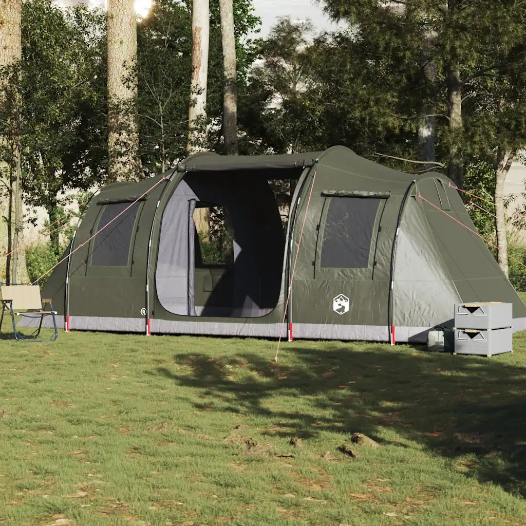 Tenda da Campeggio a Tunnel 4 Persone Verde Oliva Impermeabile 4009413