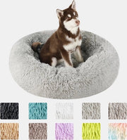 Letto per Animali - Cuscino a Donut in Piuma - Riposo Comodo - Caldo e Soffice - 100 CM - Grigio