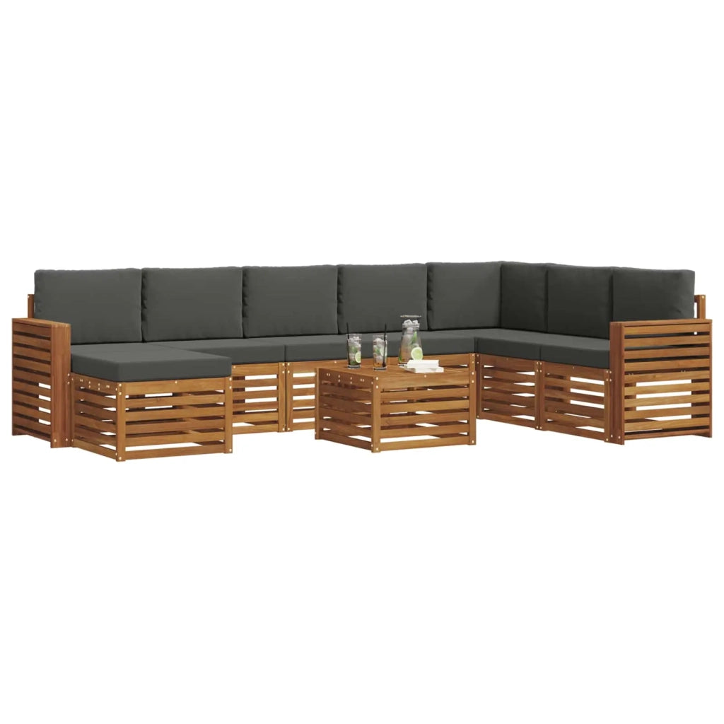 Set divano sezionale con cuscino 9 pcs Naturale e Antracite 3375337