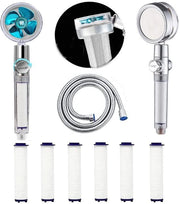 Douchekop 360° rotativo ad alta pressione con 6 filtri e tubo 1,5M, douchekop idrofilo con funzione di risparmio d'acqua e aumento della pressione.