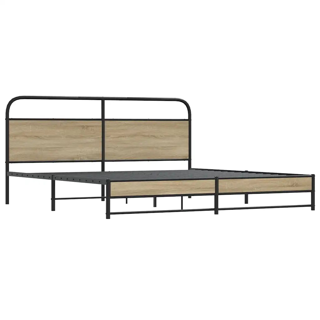 Giroletto senza Materasso in Metallo-Struttura Letto Rovere Fumo 180x200 cm 904356
