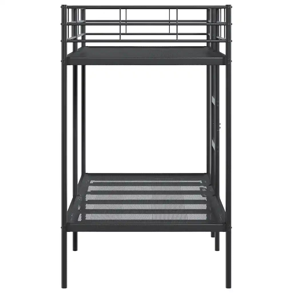 Letto a Castello senza Materasso Nero 100x190 cm in Acciaio 42000323
