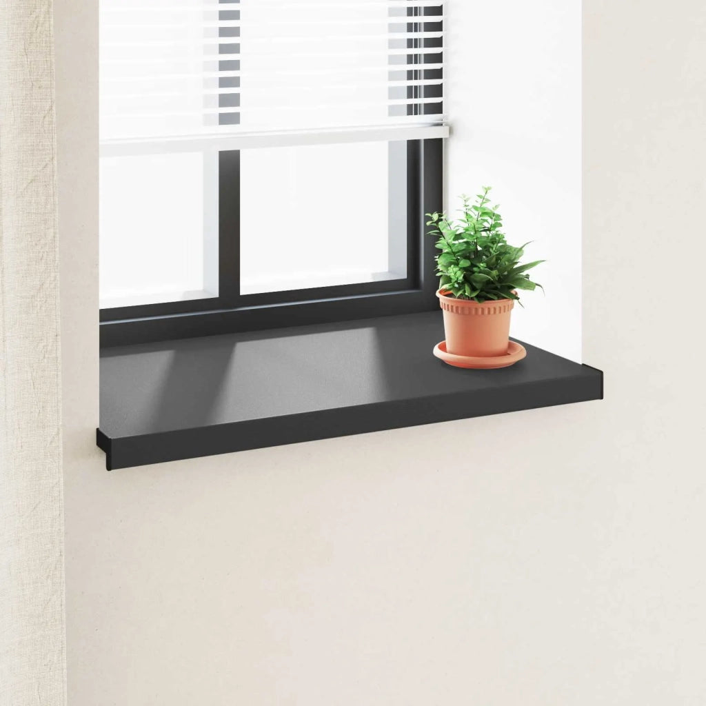 Soglia della Finestra Nero con Venature del Legno PVC