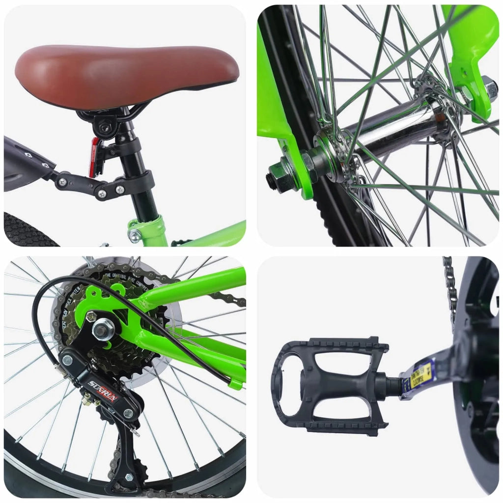 Bicicletta per Bambini 24 Pollici 6-Speed per 8-12 anni Verde 42009390