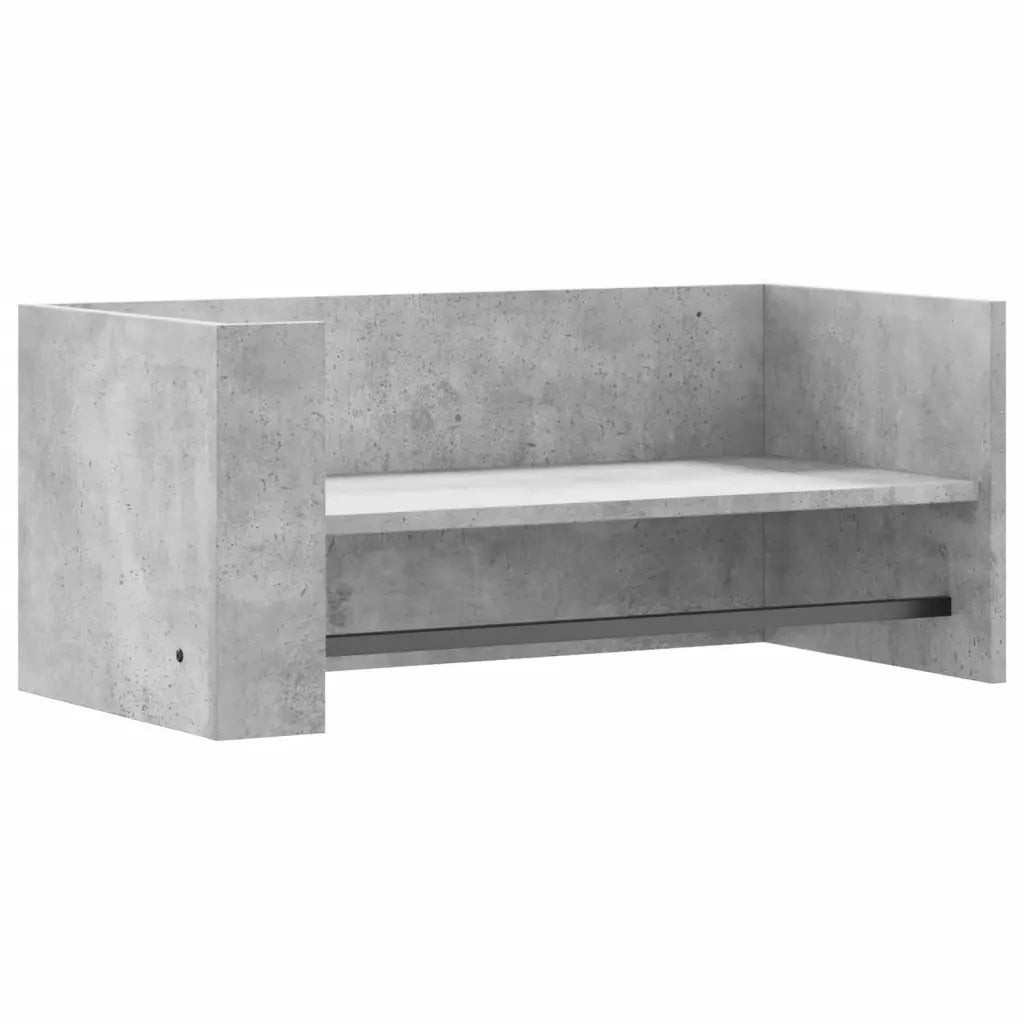 Scaffale a Muro | Mensola a parete Grigio Cemento 70,5x35x30,5cm Legno Multistrato