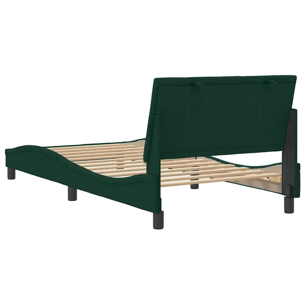 Giroletto senza Materasso Hanko Verde Scuro 100x200 cm in Velluto 3207834
