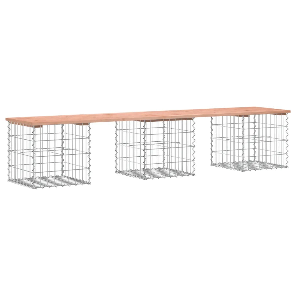 Panchina da Giardino | Panca da Giardino Design Gabbione 203x44x42 cm Massello Douglas