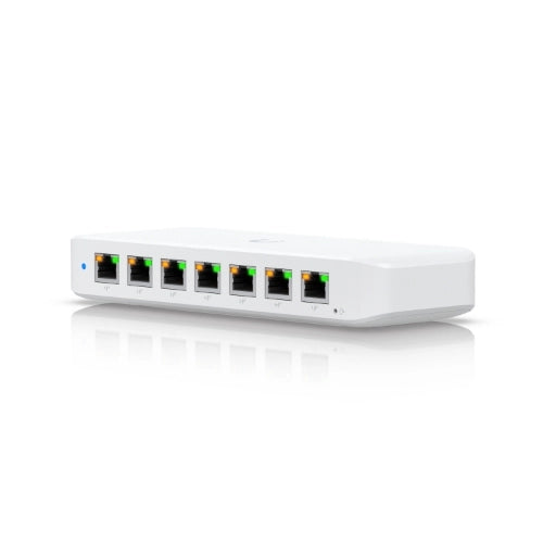Ubiquiti switch usw-ultra-210w-eu 7 poe+ 1 porta input poe++ 202w total poe supply ac adapter incluso