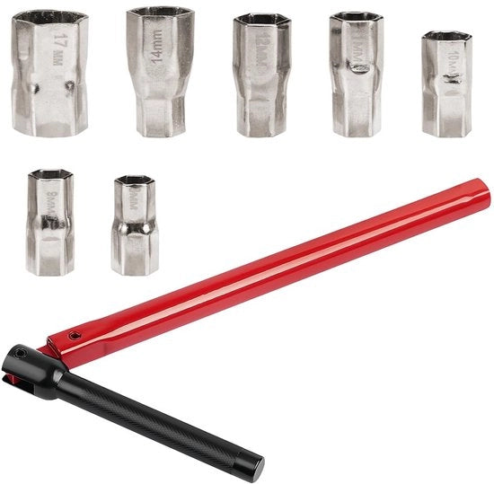 Chiave a stella per tubi 8-17 mm - Acciaio di alta qualità - 7 denti - Resistente alla corrosione - Flessibile - Rotazione di 270 gradi - Chiave a stella per tubi