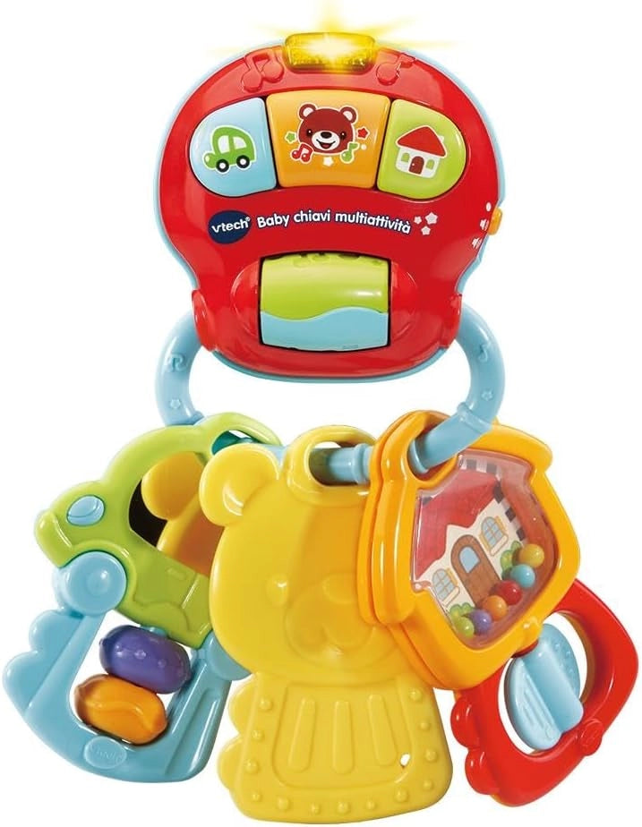 VTech Le Mie Prime Chiavi 3 in 1, Sonaglino Interattivo con Sensore Movimento, Sonaglio Neonato con Pulsante Luminoso, G