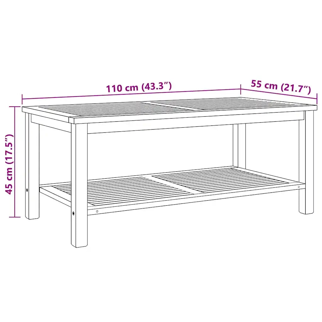 Tavolino da salotto con archiviazione Marrone 110 x 55 x 45 cm 42002310