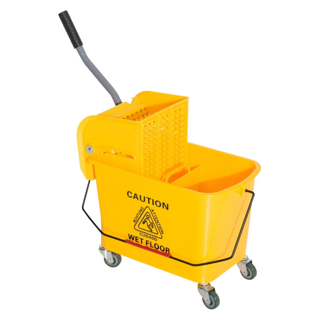 Carrello Pulizie Secchio 20L con Separatore Acqua e Strizzatore Rimovibile 60x27x70.5 cm