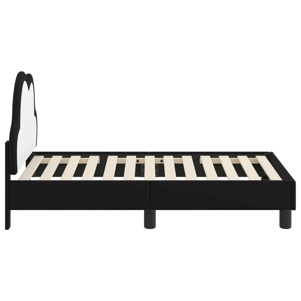 Struttura letto per bambini con testata-Giroletto per bambini Nero 70 x 140 cm PU