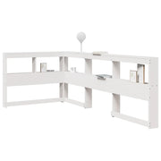Testiera Libreria a L Bianca 80 cm in Legno Massello di Pino