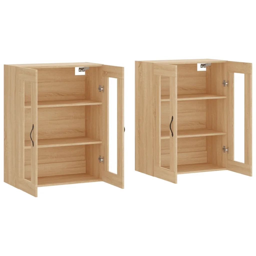Armadietti a Parete 2 pz Rovere Sonoma in Legno Multistrato 3197972