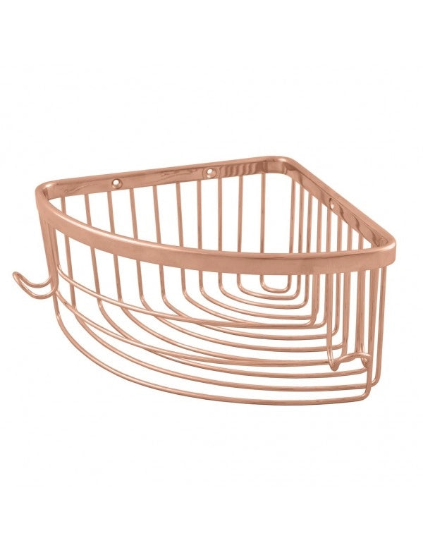 COLORADO Portasapone Angolare Triangolo in Ottone Oro Rosa Lucido 20,5x20,5 cm