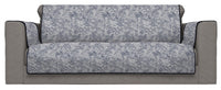 Copridivano con Copri Braccioli Seduta 125 cm in Poliestere e Cotone Blu Scuro