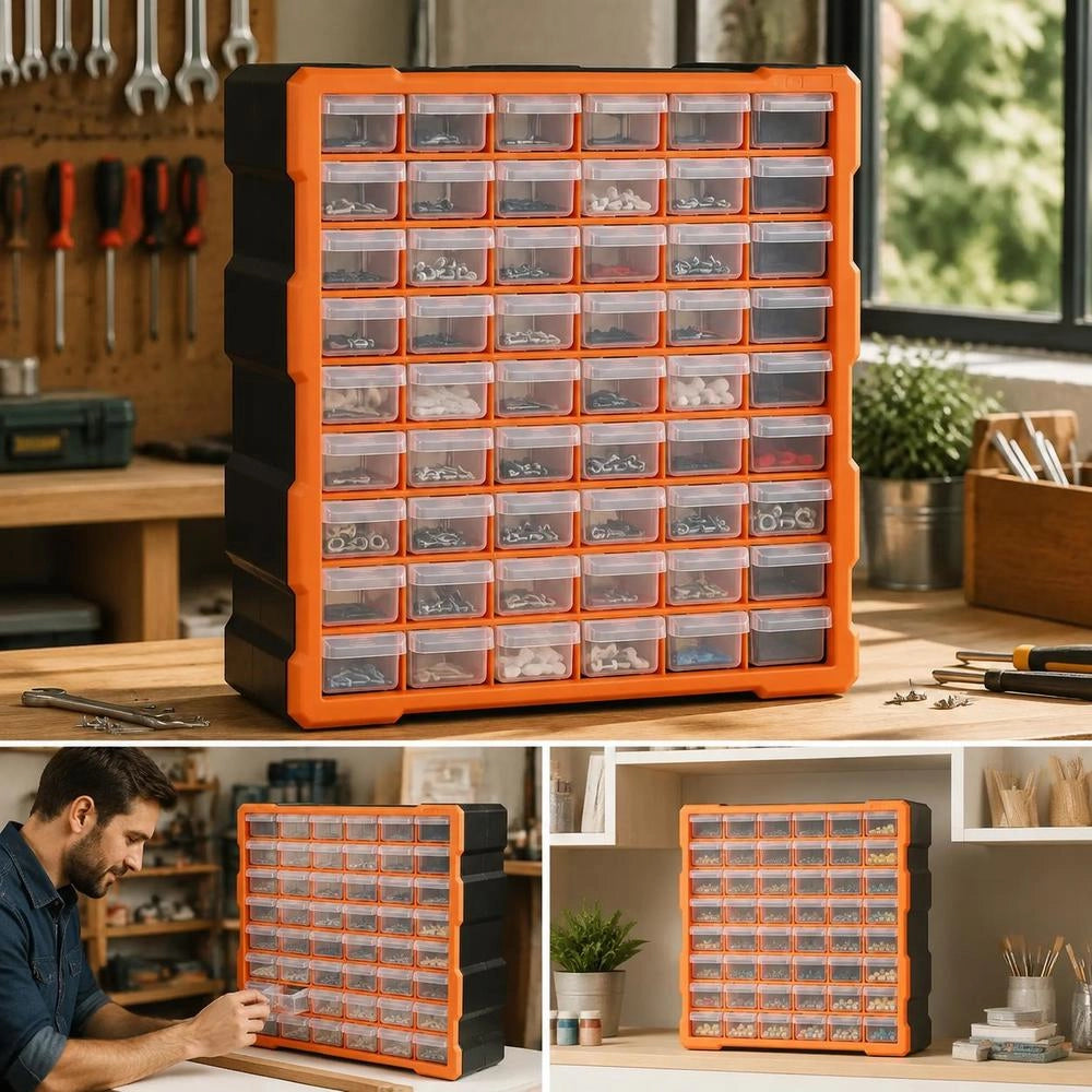 Multi-drawer Organizer With 60 Drawers, 38x16x47.5 Cm