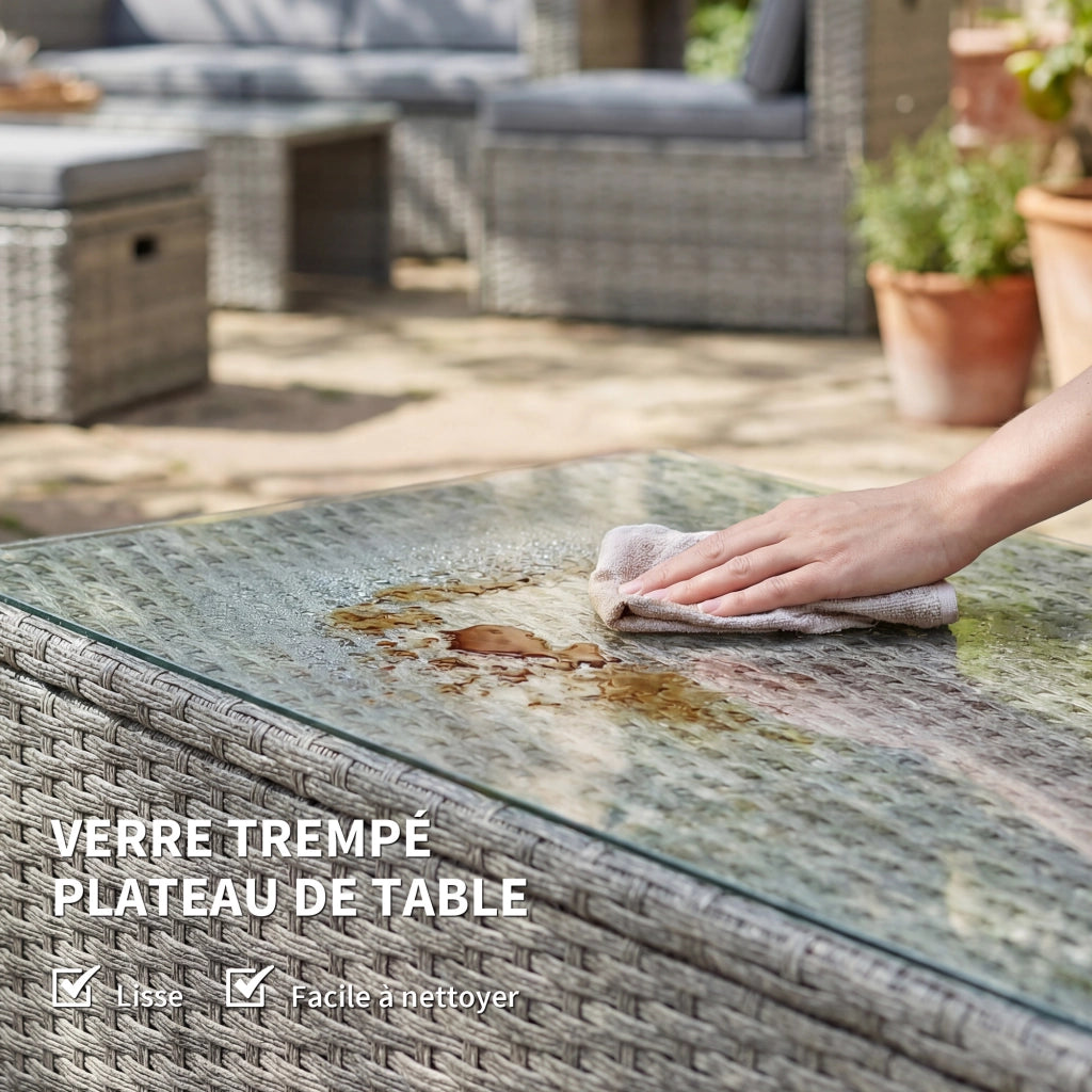 Set Divano Giardino 6 Pezzi in Resina ¨C Zephmum ¨C Grigio 135x66x62 cm