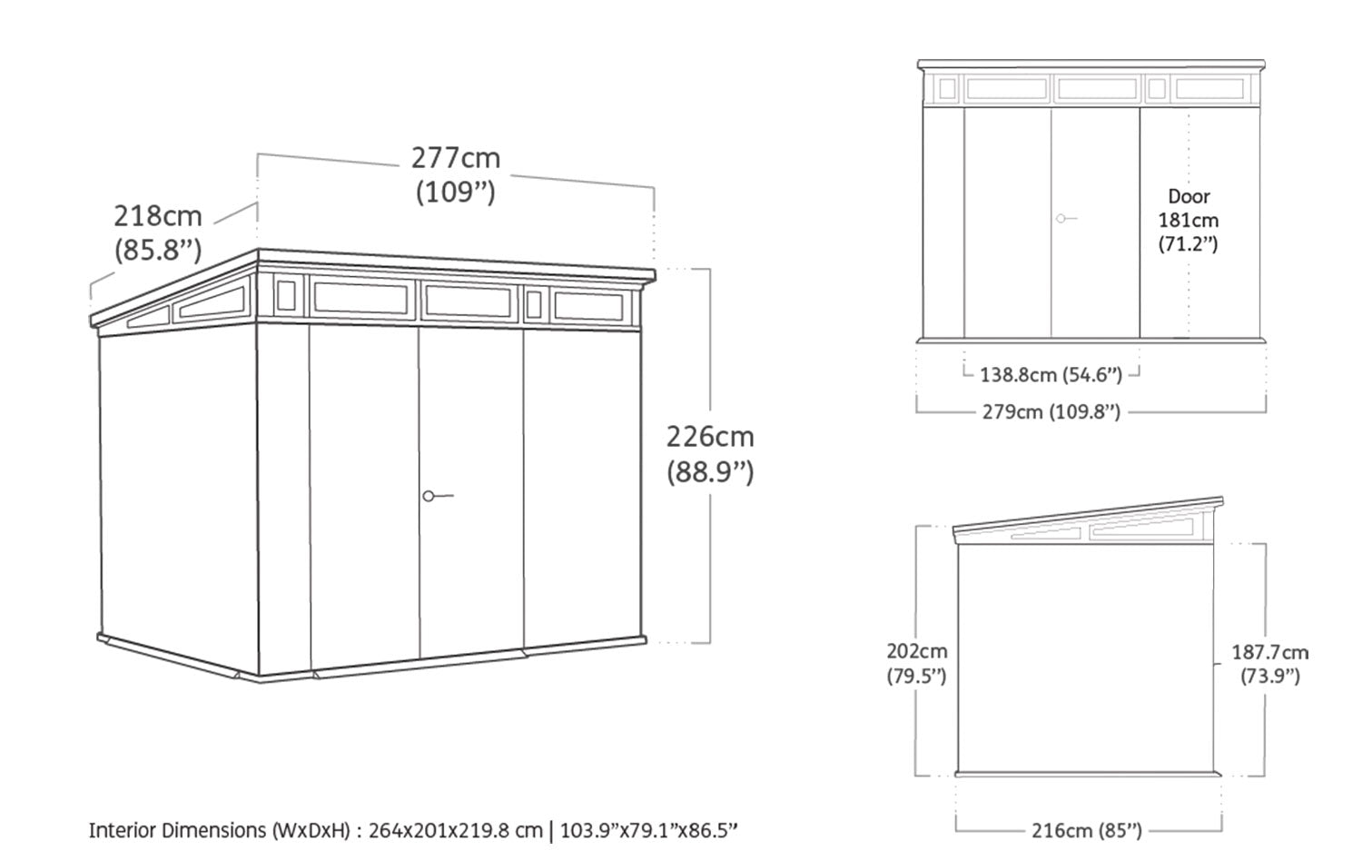 Casetta Box da Giardino Keter Signature Venetian Pent 7x9 in Resina Effetto Legno Marrone e Antracite