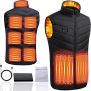Vestioneatrico per Uomini e Donne con Batteria Portatile, 9 Zone di Riscaldamento e 3 Impostazioni di Temperatura Regolabili per Attività All'Aperto, Escursioni e Sci