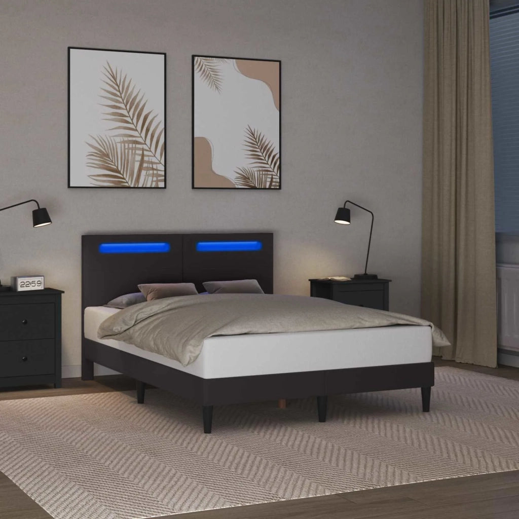 Struttura del letto con testiera Grigio 140 x 190 cm Similpelle