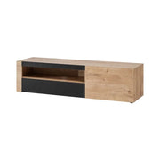Mobile TV DOUM – Rovere chiaro e nero – L160 x H42 x P45 cm
