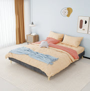Letto 160x200 cm con struttura stabile e montaggio rapido in tessuto e metallo grigio