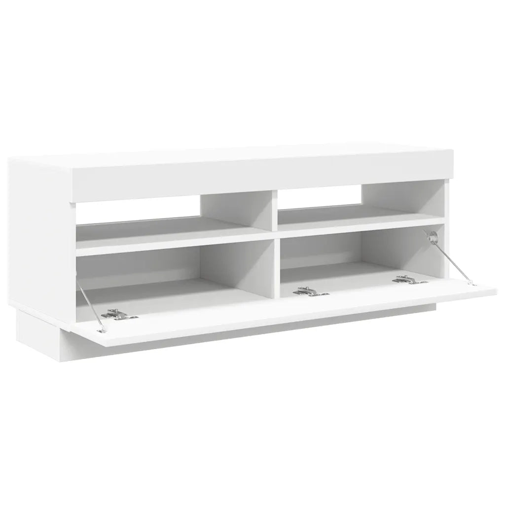 Mobile Porta TV con Luci LED Bianco 100x35x40 cm 804454
