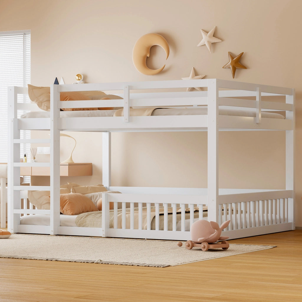 Letto a castello 160x200 cm in pino e MDF bianco