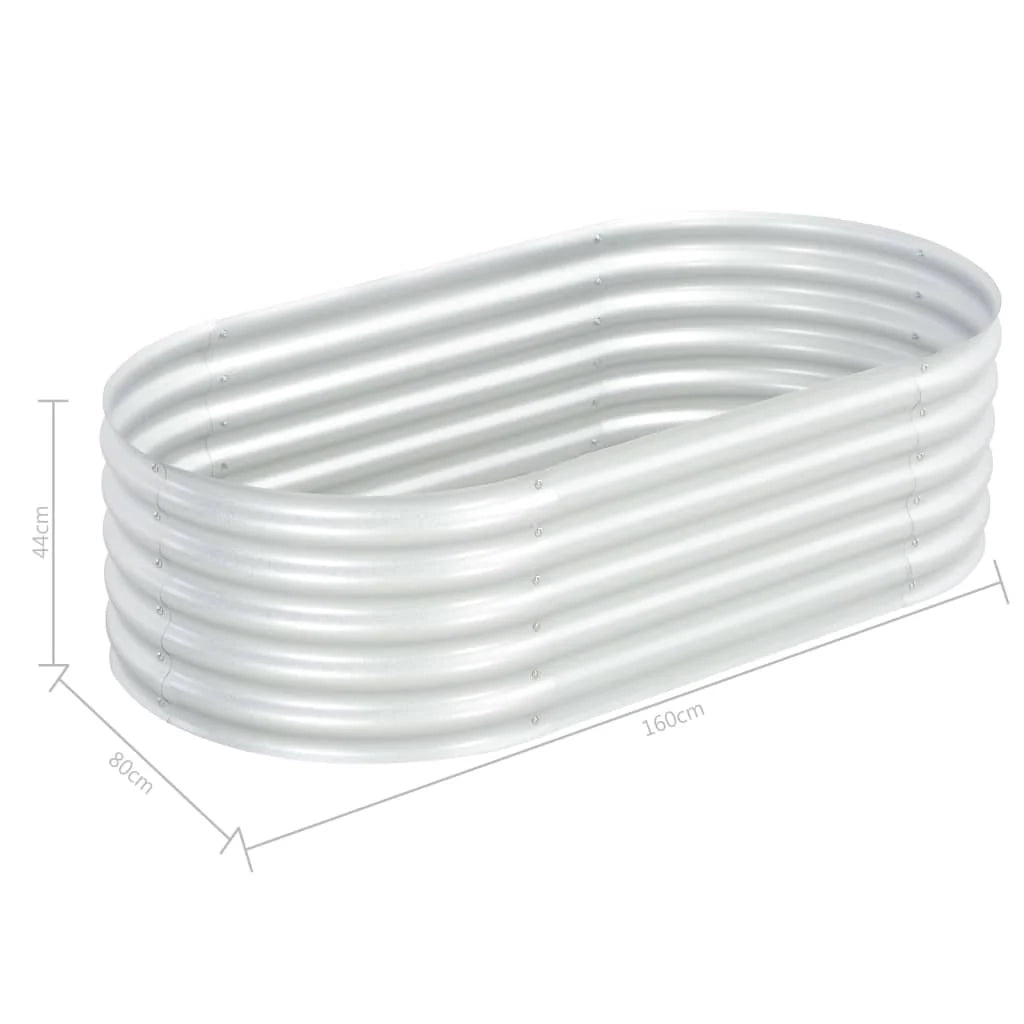 Fioriera rialzata piante fiori giardino 160 x 80 x 44 cm acciaio zincato argento 02_0001004