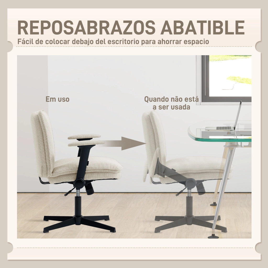 Sedia da ufficio con braccioli e schienale ¨C zephmum ¨C crema 50x50x120