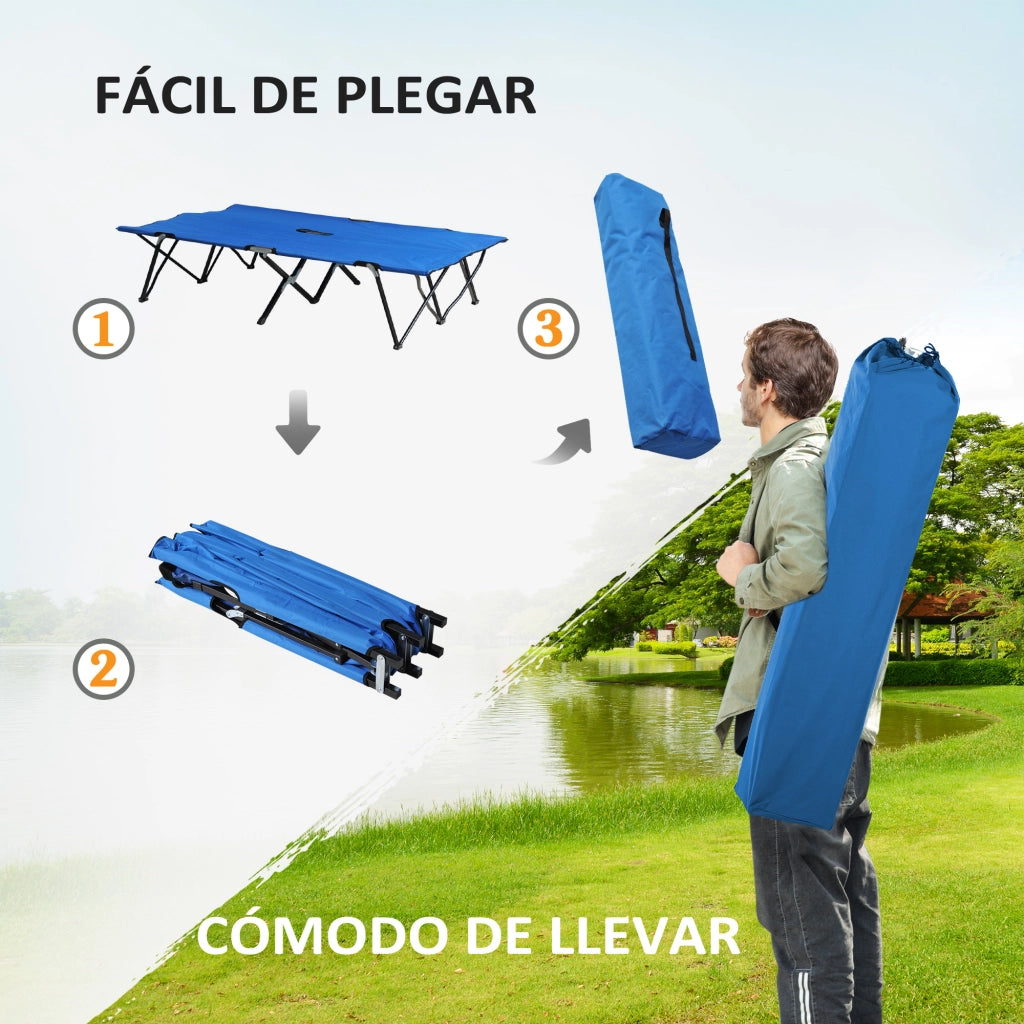 Letto Pieghevole da Campeggio ¨C zephmum ¨C Blu 193x125x40 cm