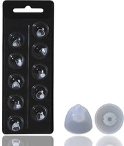 10 pezzi - Orecchini ausiliari - Adatti per Oticon MiniFit apparecchi acustici - Articoli di pulizia e manutenzione - 8 mm - Orecchini ausiliari a due fori - siliconici